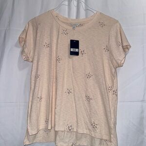 Lucky brand peach shirt with cheetah stars size medium new with tags